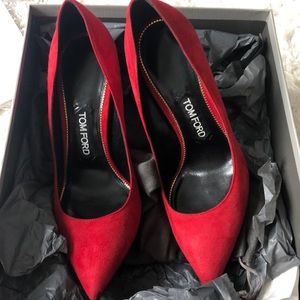 Gorgeous red suede Tom Ford heels